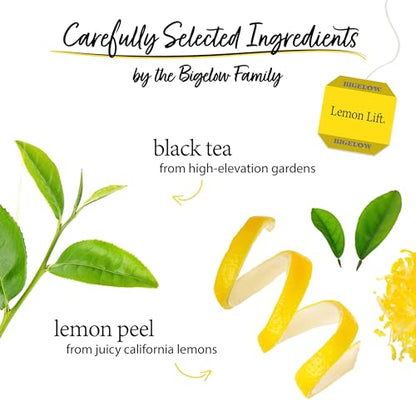 Bigelow Tea Lemon Lift Black Tea, Caffeinated Tea with Lemon, 20 Count Box (Pack of 6), 120 Total Tea Bags