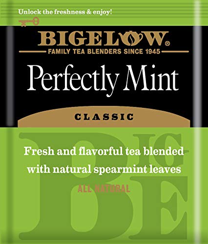 Bigelow Tea Perfectly Mint Black Tea, Caffeinated Spearmint Tea, 20 Count Box (Pack of 6), 120 Total Tea Bags