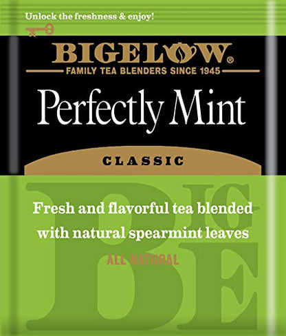 Bigelow Tea Perfectly Mint Black Tea, Caffeinated Spearmint Tea, 20 Count Box (Pack of 6), 120 Total Tea Bags