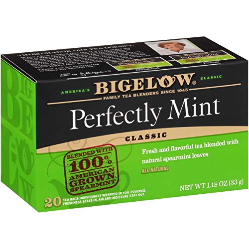 Bigelow Tea Perfectly Mint Black Tea, Caffeinated Spearmint Tea, 20 Count Box (Pack of 6), 120 Total Tea Bags