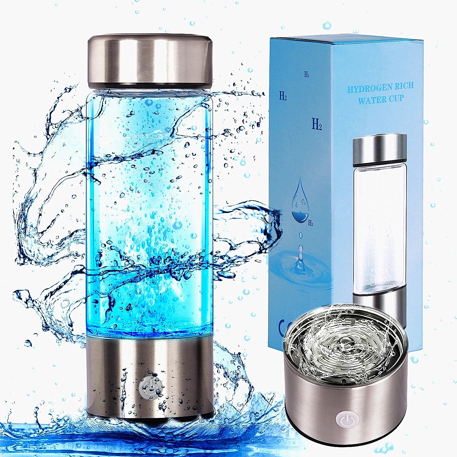 Hydrogen Water Bottle,Portable Hydrogen Water Bottle Generator Machine, Improve Water in 3 Minutes Quick Electrolysis, Suitable for Home, Office, Travel, Daily Drinking