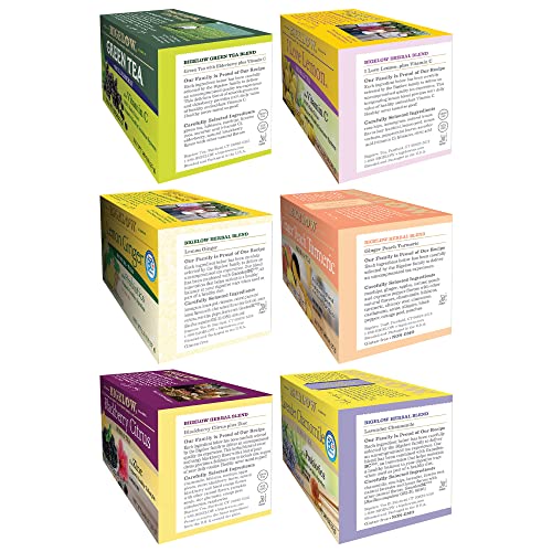 Bigelow Immunity Variety Pack, Caffeinated Green and Caffeine Free Herbal Teas (Pack of 6), 110 Total Tea Bags